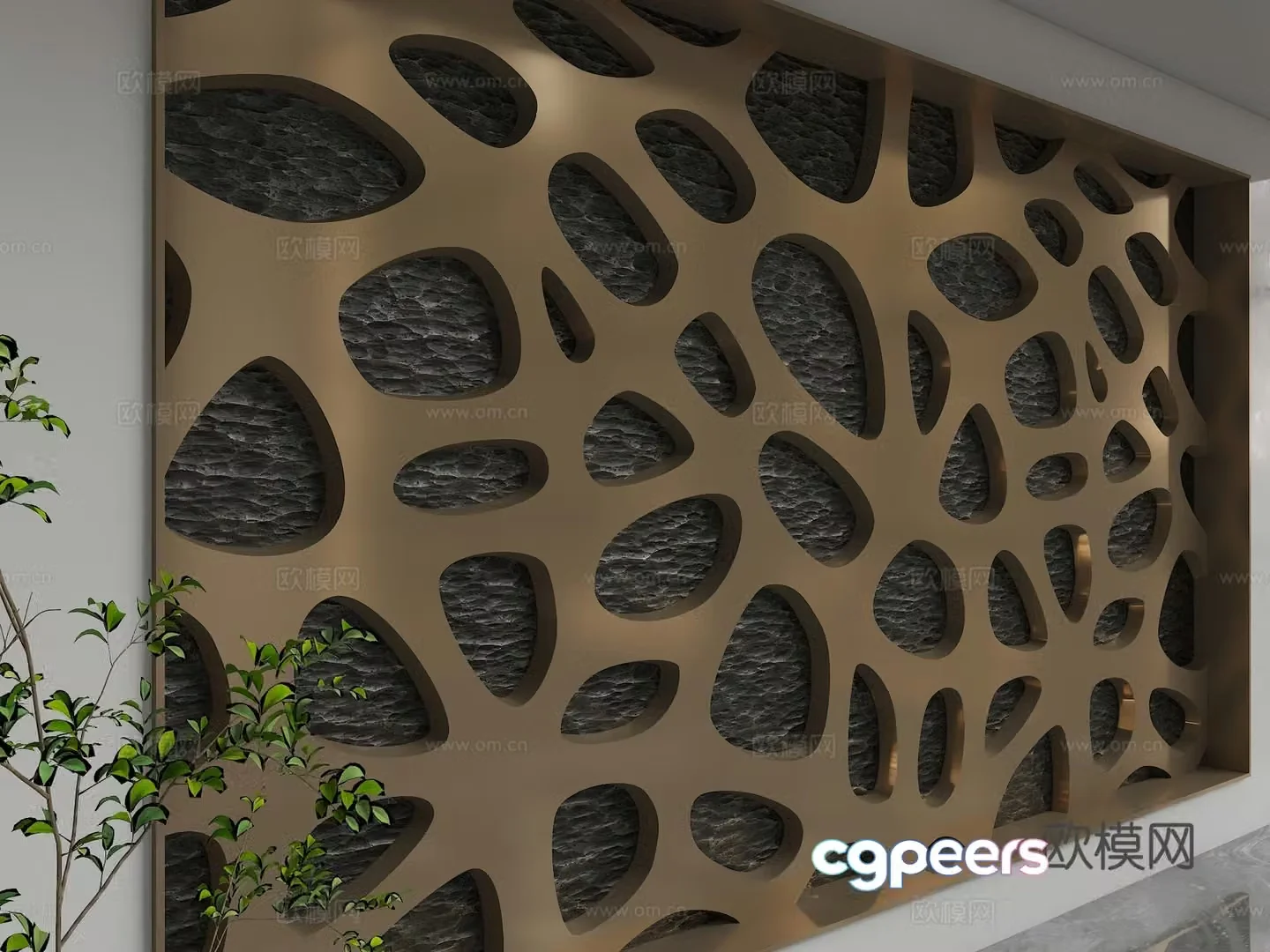 Modern background wall 3d model