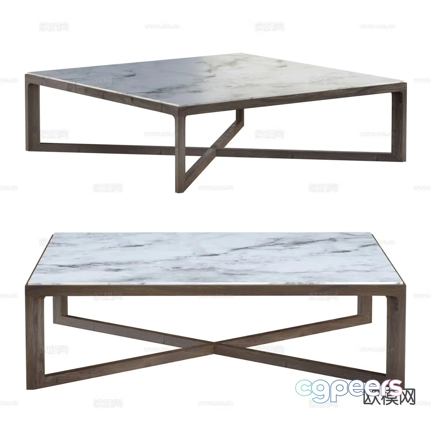 Square coffee table marble coffee table 3d model