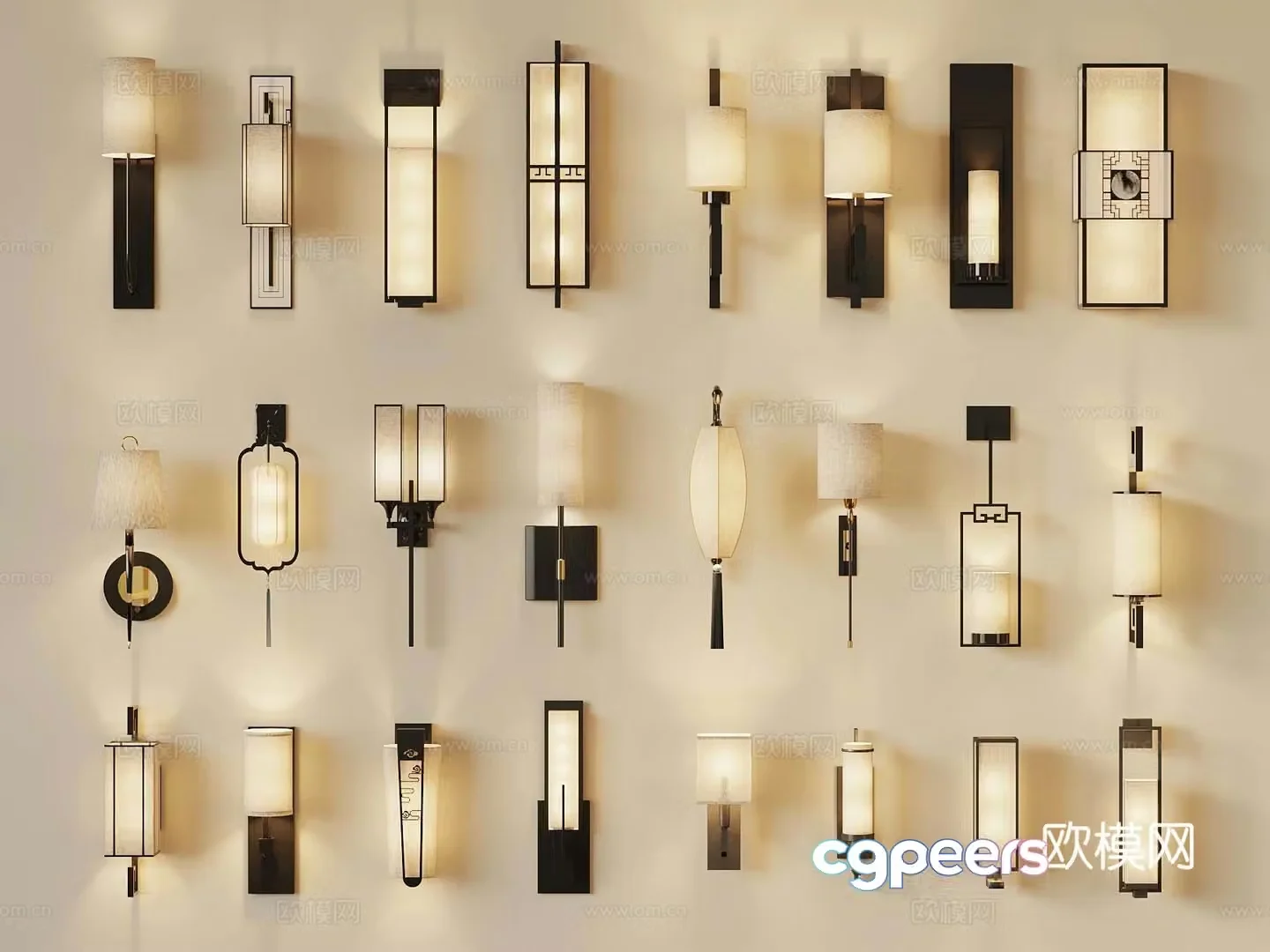 New Chinese wall light 3D model