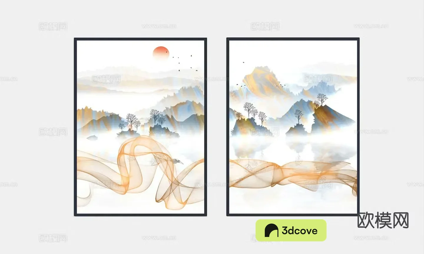 New Chinese style landscape painting decorative painting