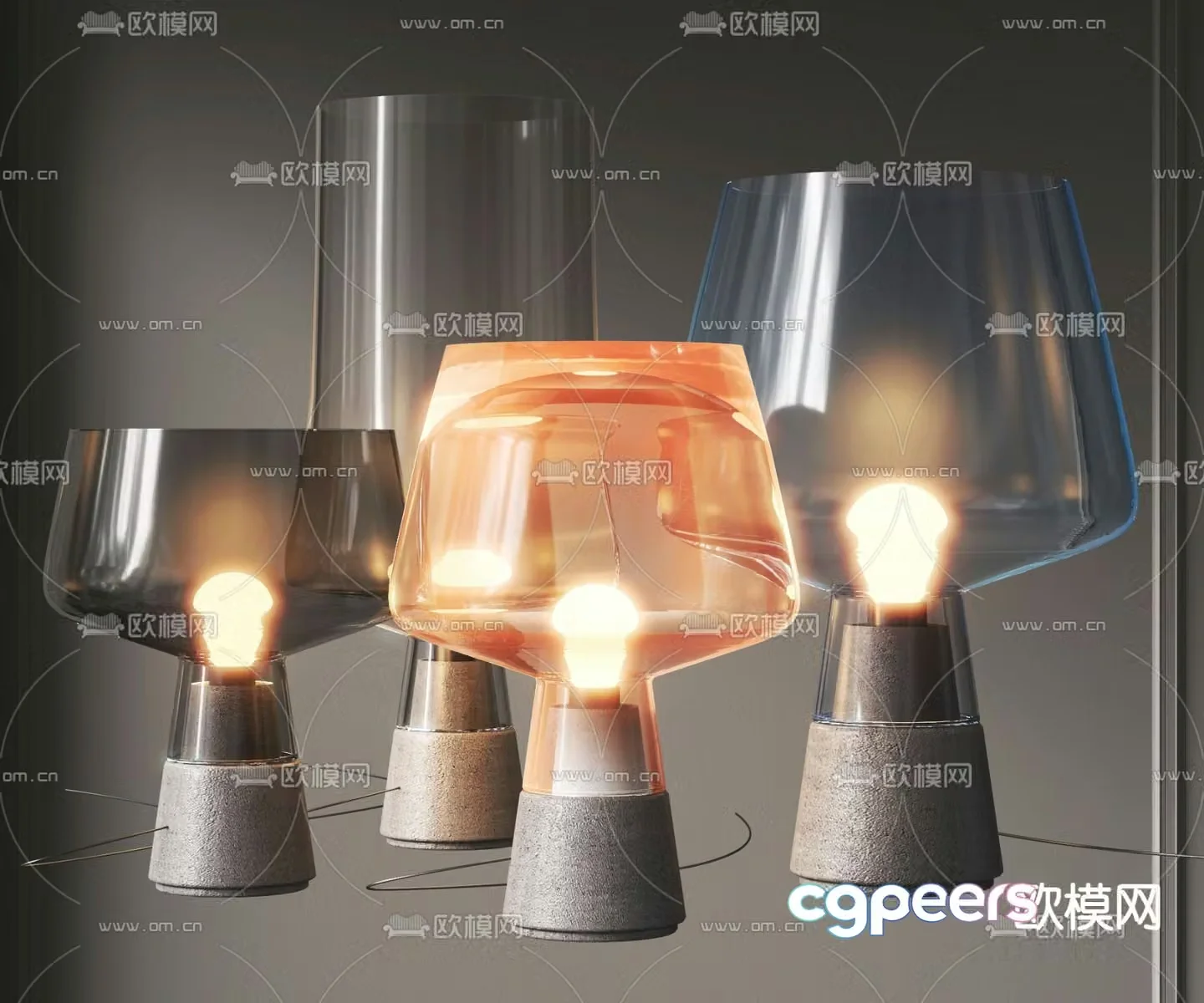 Modern desk lamp glass desk lamp decorative desk lamp 3d model