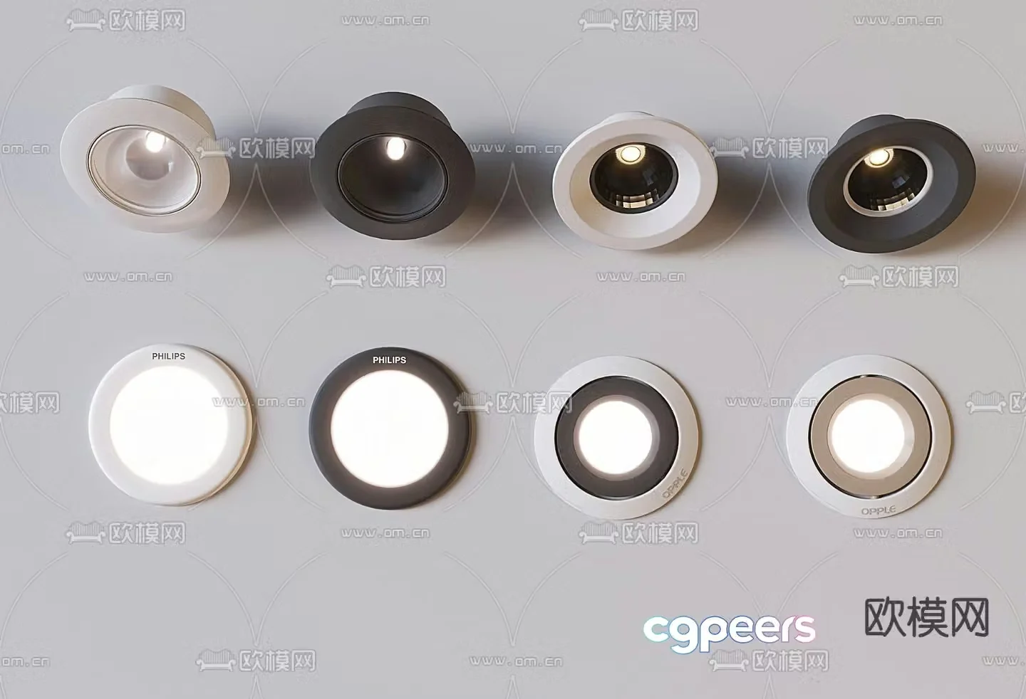Surface-mounted downlight recessed spotlight magnetic light 3D model