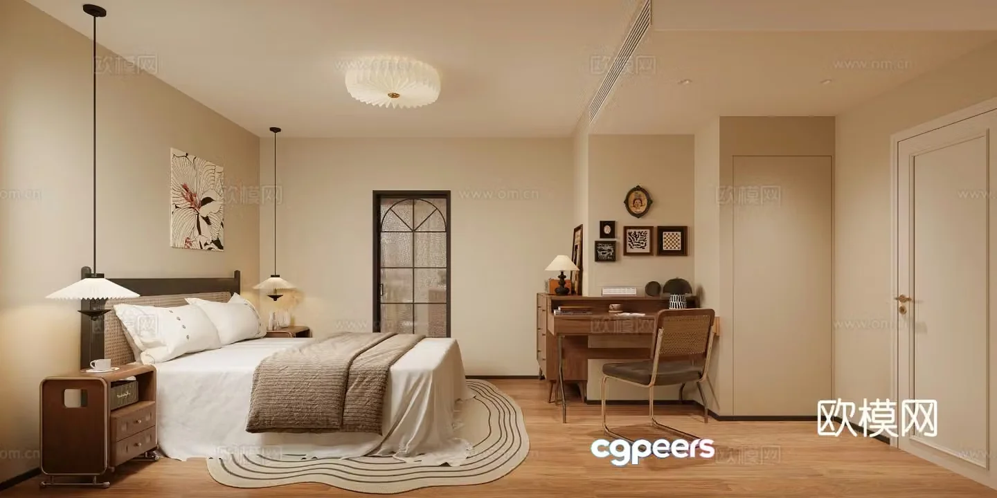 Medieval style bedroom master bedroom 3d model