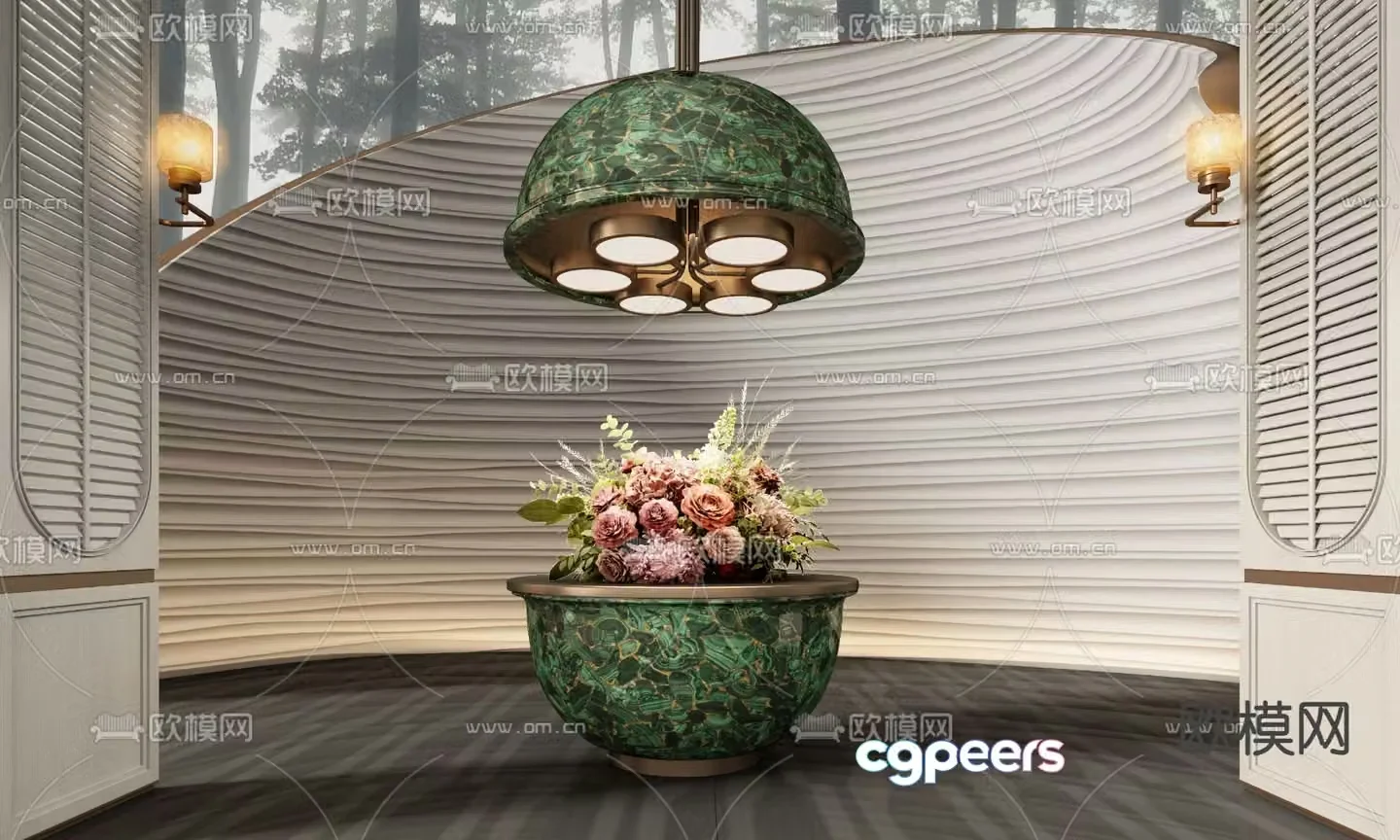 CCD indoor landscape flower arrangement 3d model