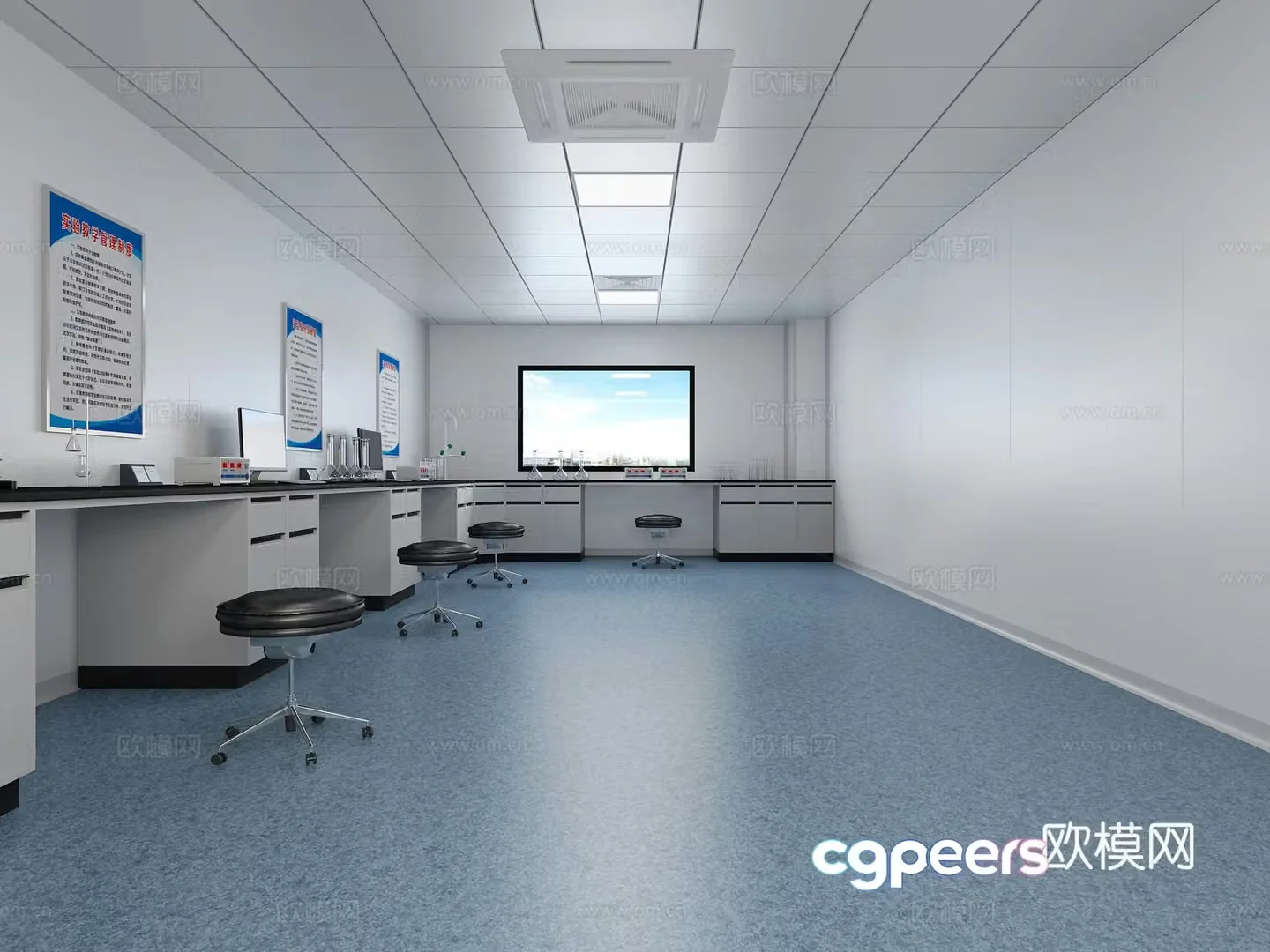 Modern inspection analysis laboratory 3d model