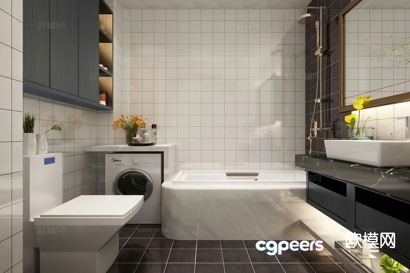Modern bathroom bathroom 3d model