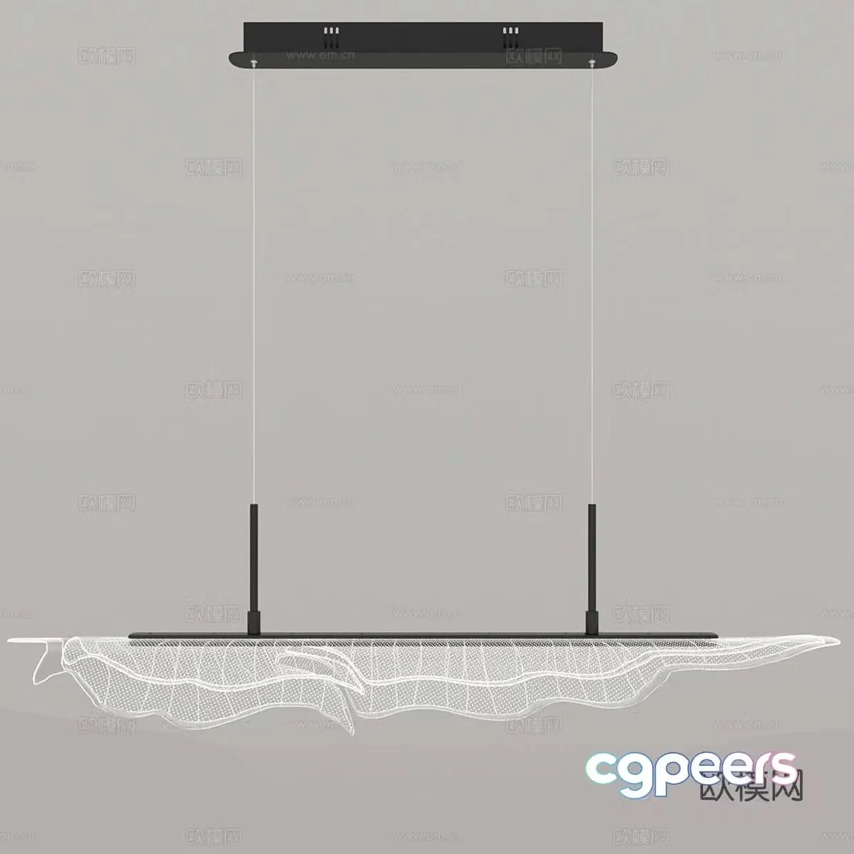 New Chinese style chandelier glass chandelier 3d model
