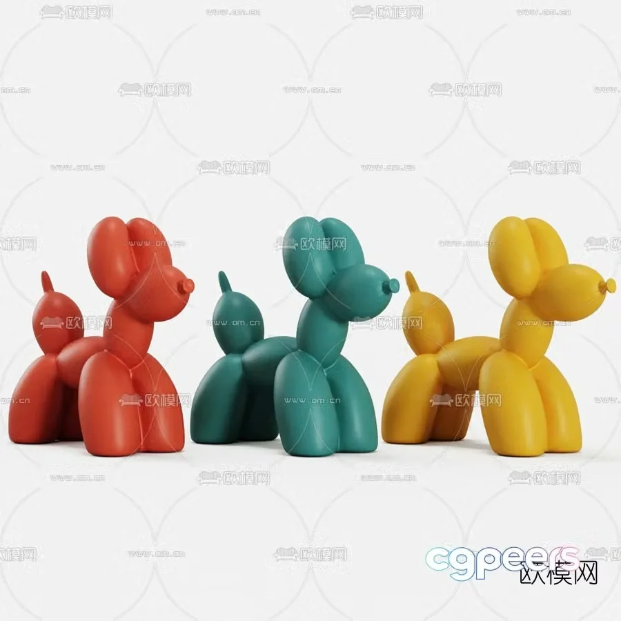 Modern children’s inflatable animal chair 3d model