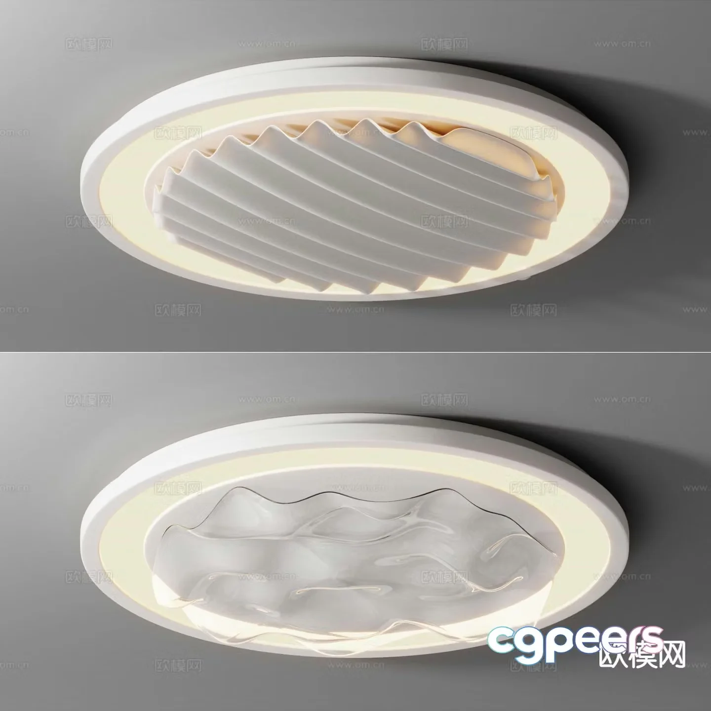 Cream style ceiling lamp round ceiling lamp 3d model