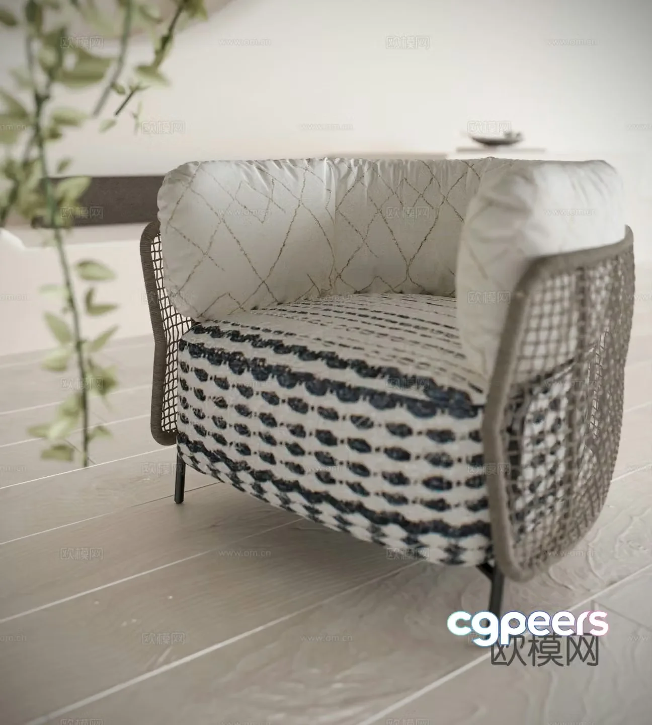 Modern single sofa casual single chair 3d model