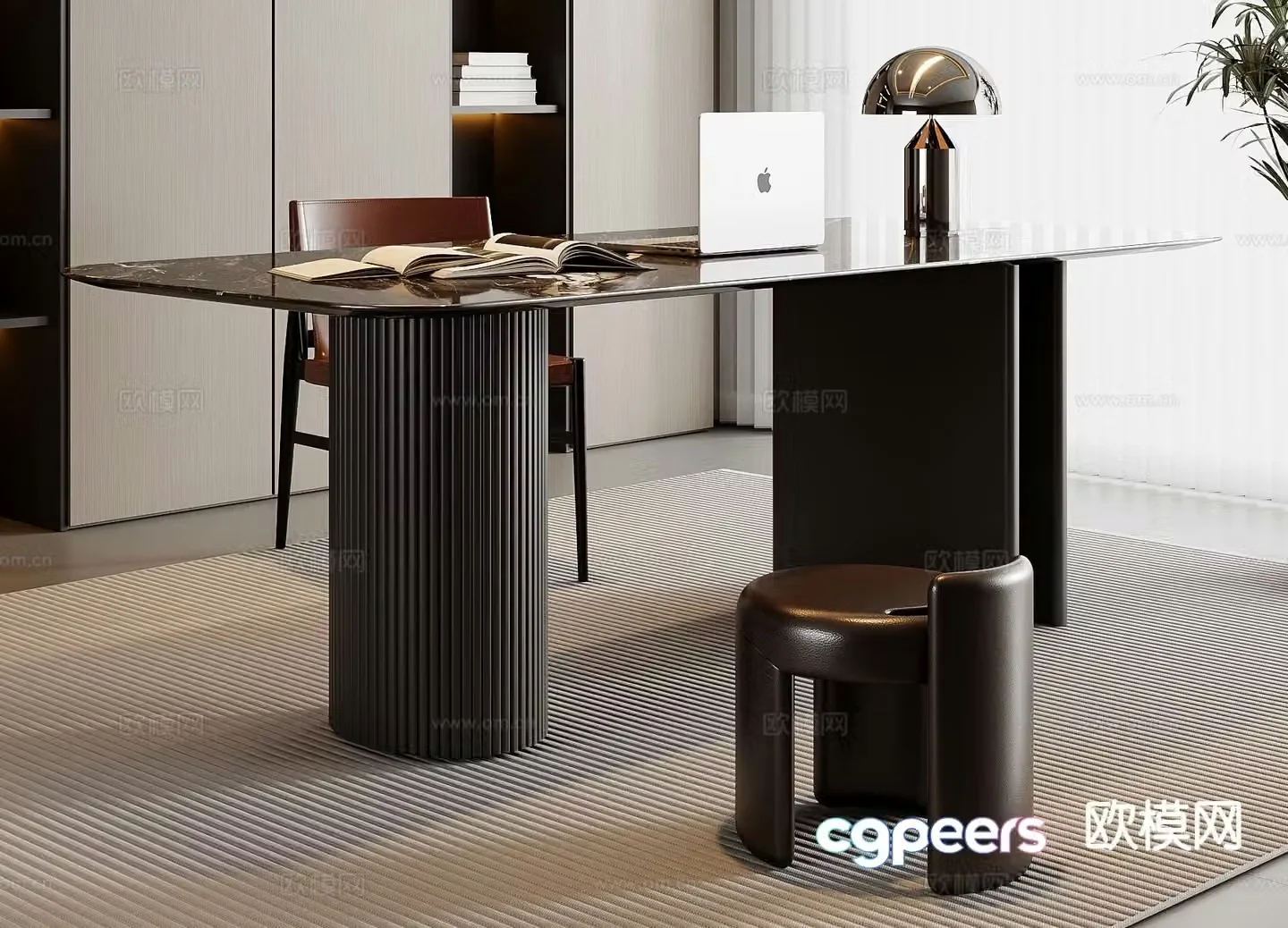 Italian desk and chair 3d model