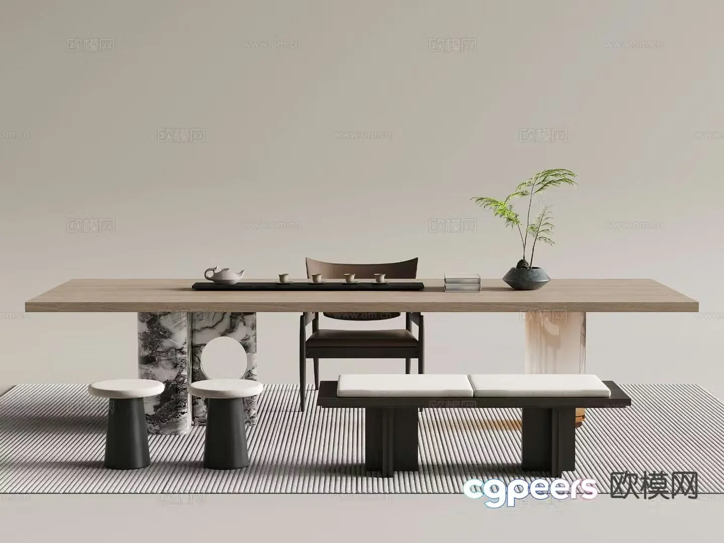 Modern tea table tea table 3d model