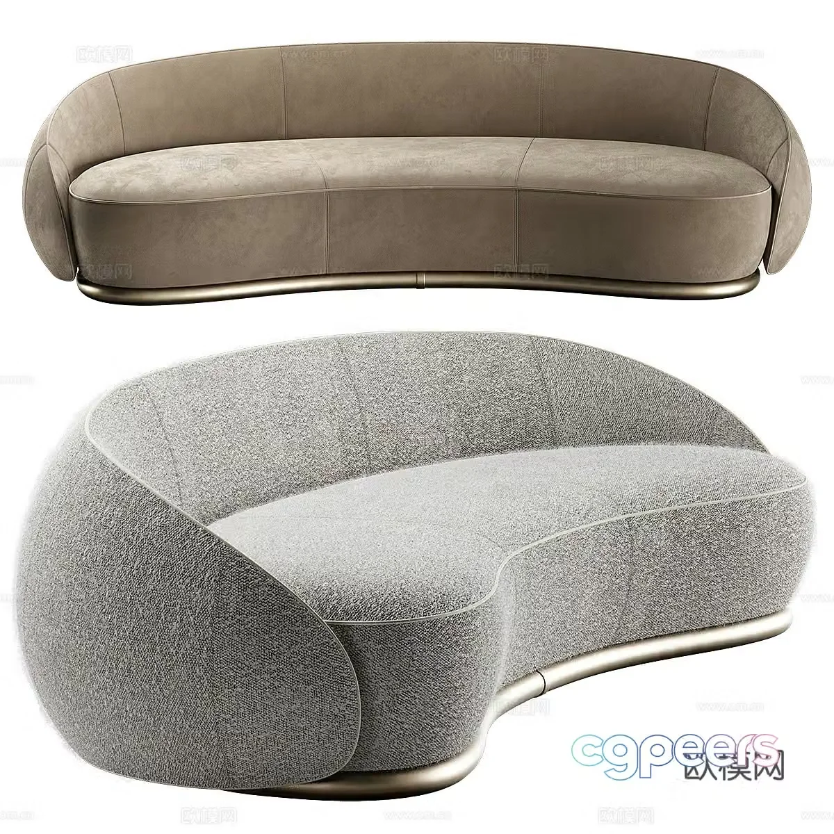 Curved sofa 3d model