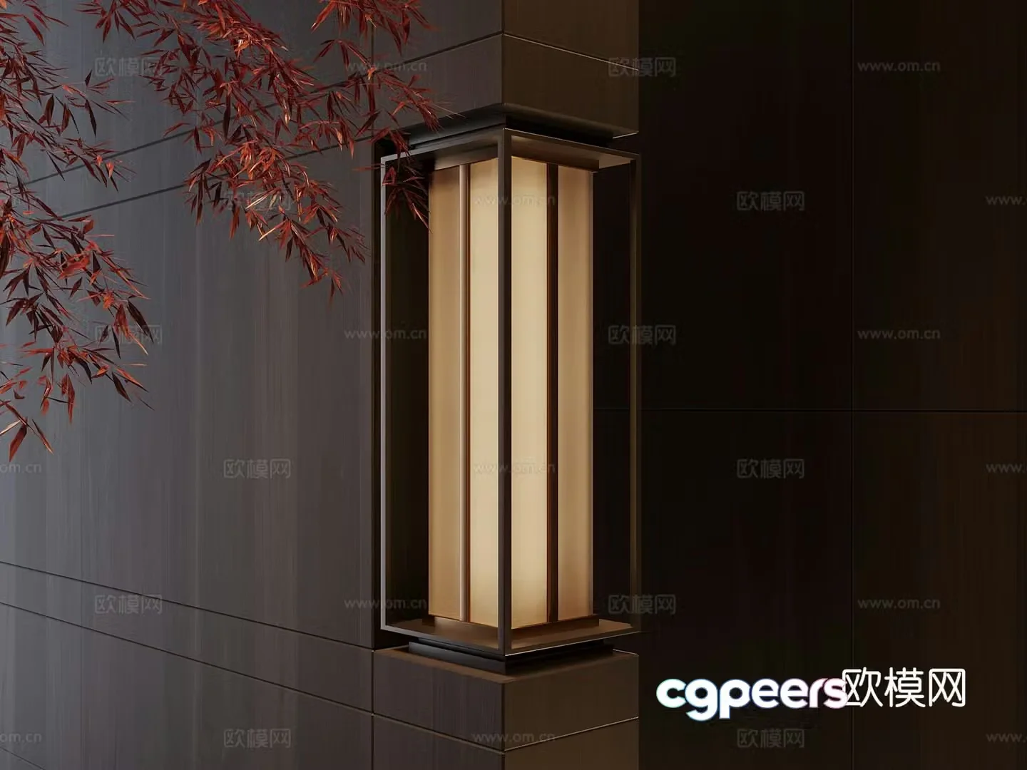 New Chinese style recessed wall lamp corner wall lamp 3D model