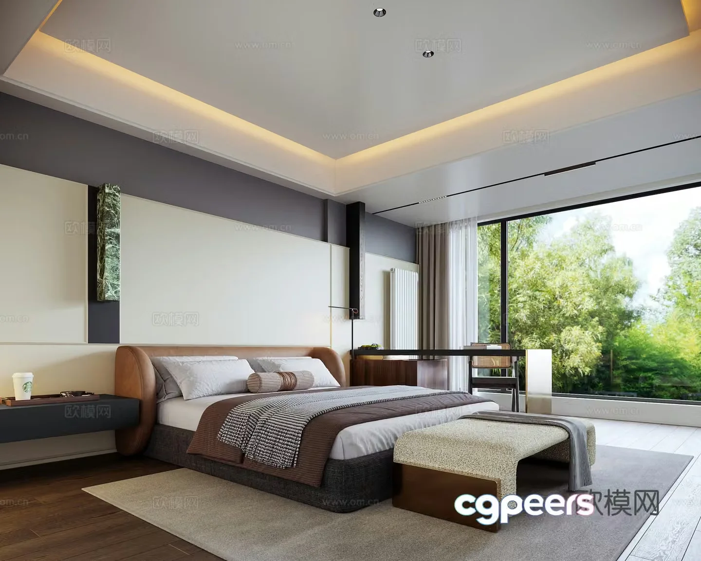 Modern home master bedroom 3d model