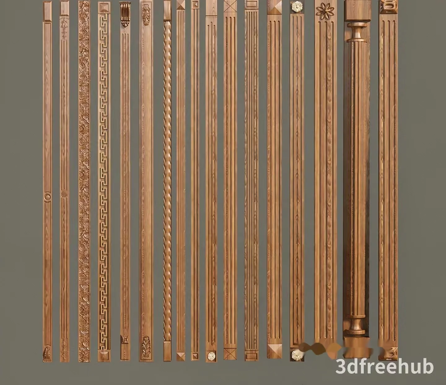 Wooden Decorative Trim 3D Model – 23496 – VRAY Render