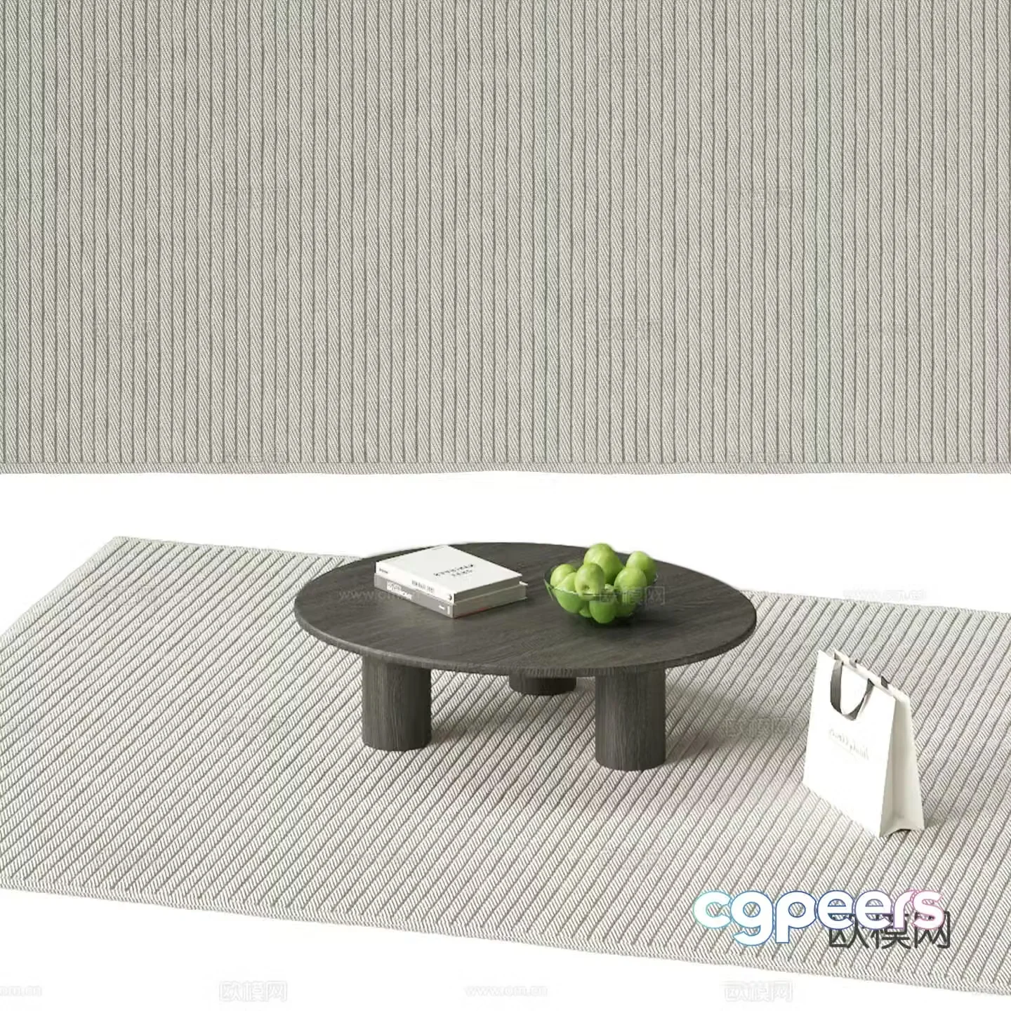 Simple coffee table round coffee table 3d model