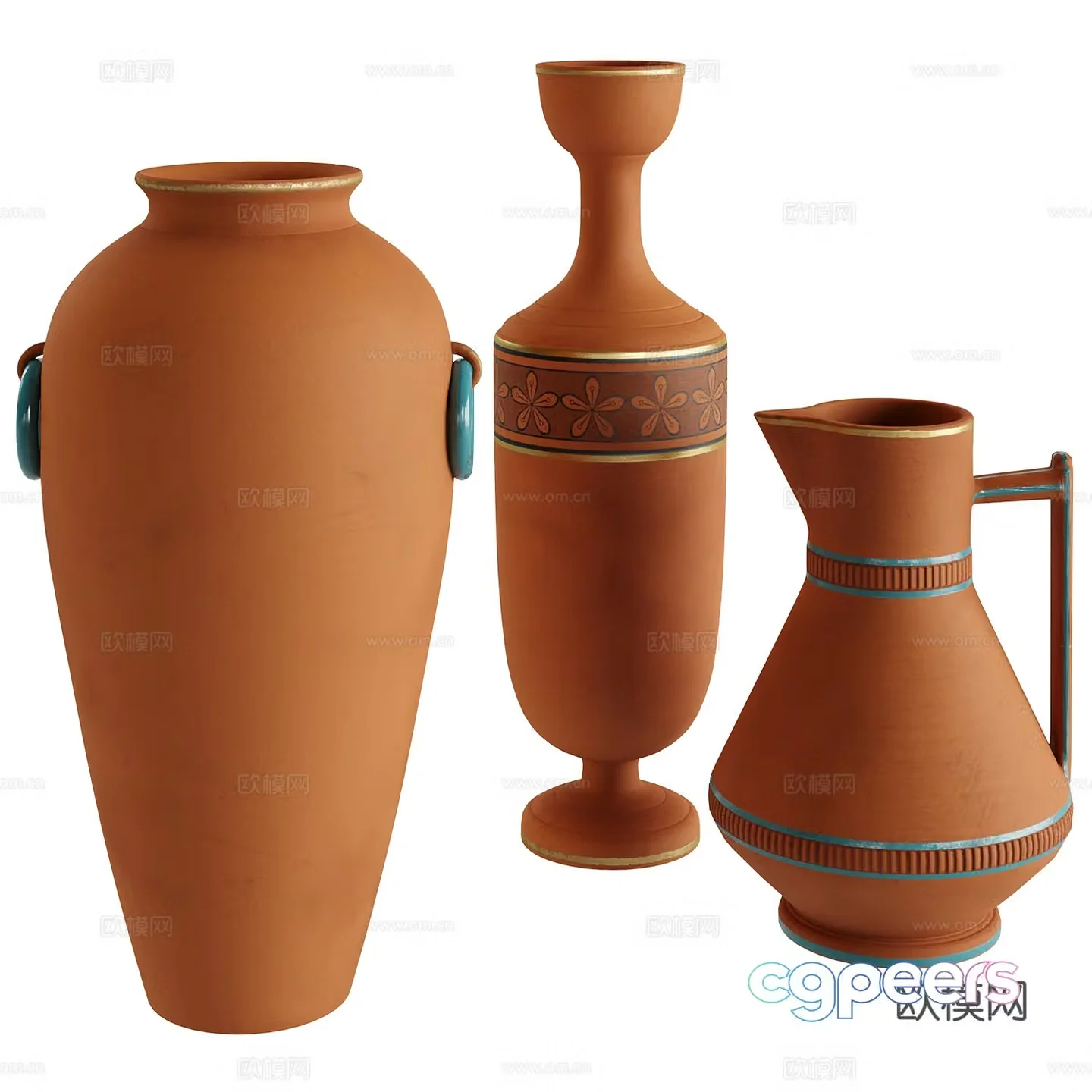 Southeast Asian pottery pot ceramic porcelain vessel 3d model