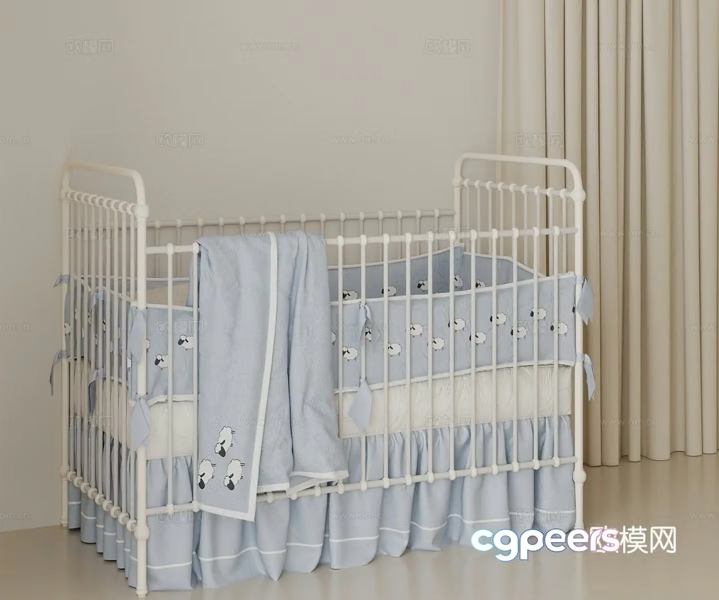 Crib modern crib 3d model