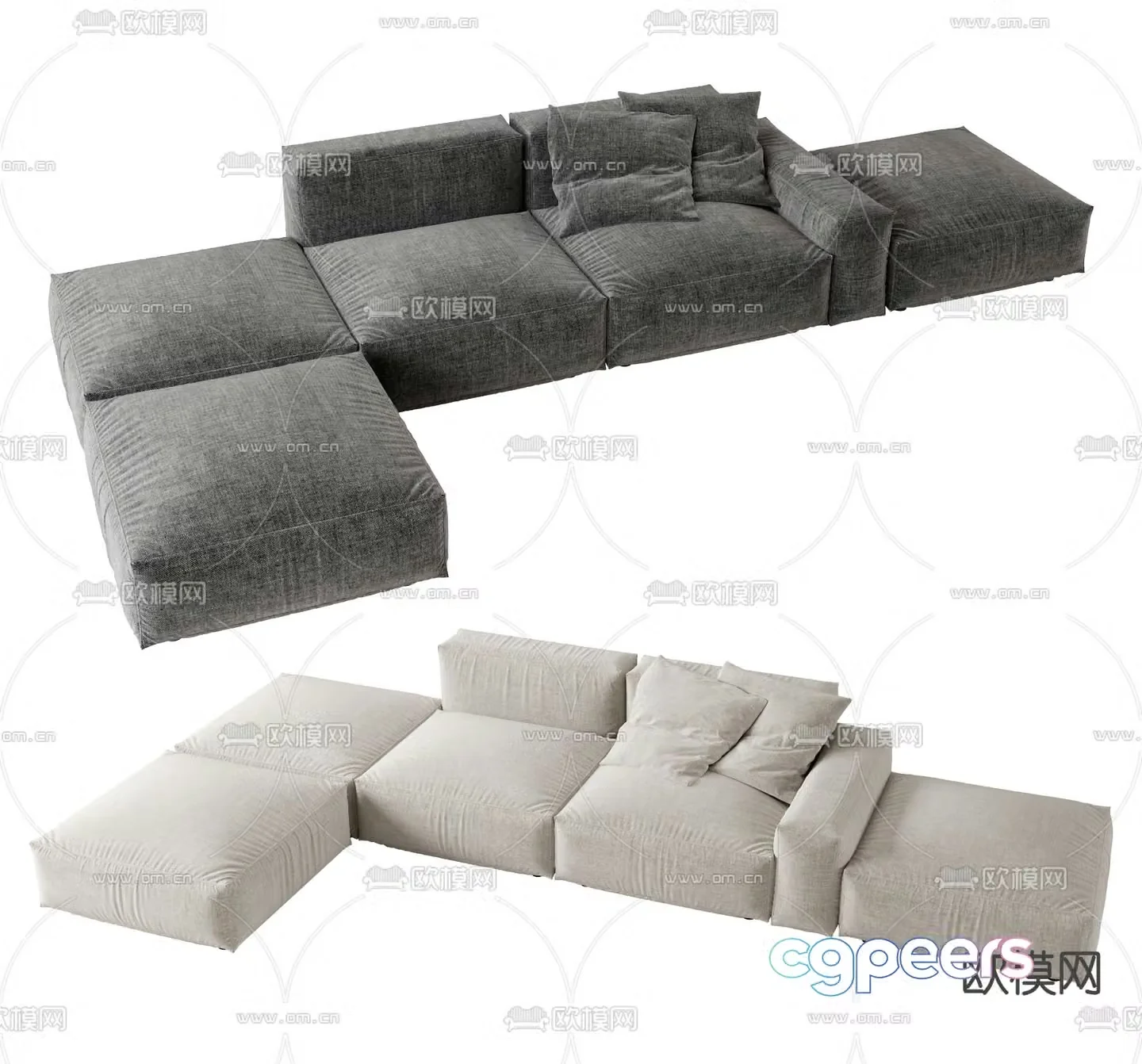 Corner sofa multi-person sofa 3d model