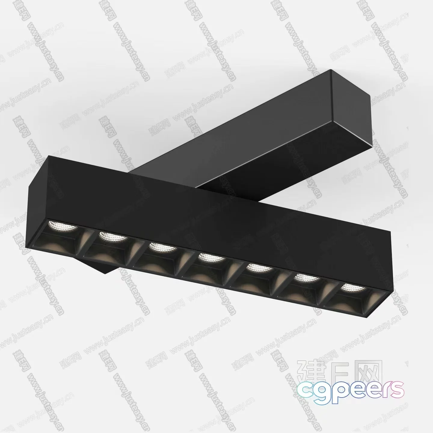 Modern Black Light Fixture 3D Model – 13984 – VRAY Render