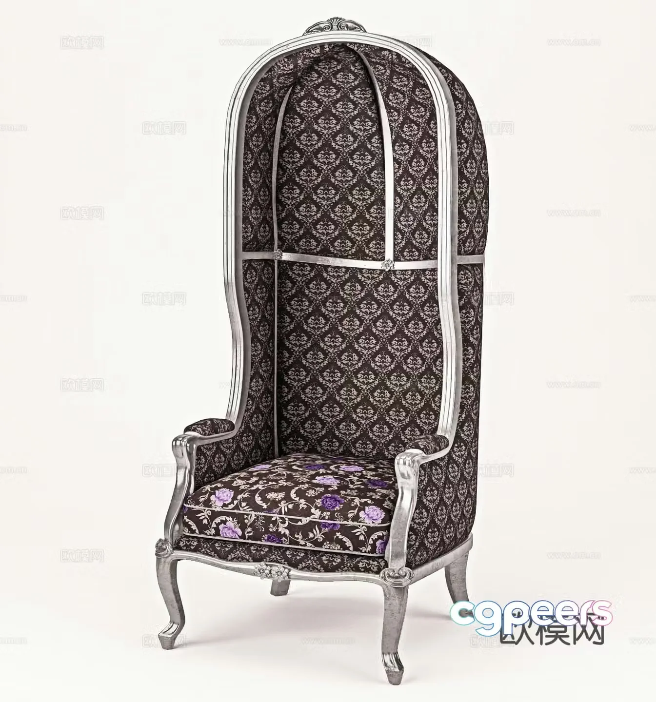 European casual chair single chair 3d model