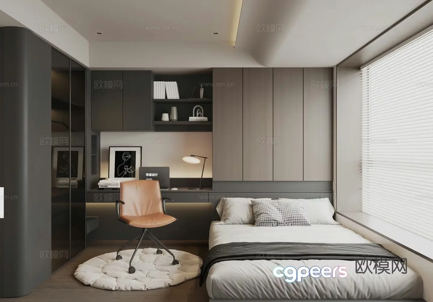 Modern tatami bedroom 3d model