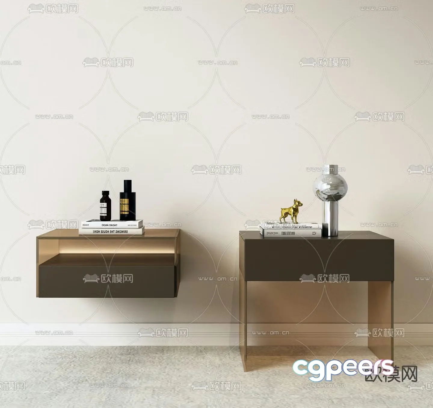 Modern bedside table 3d model