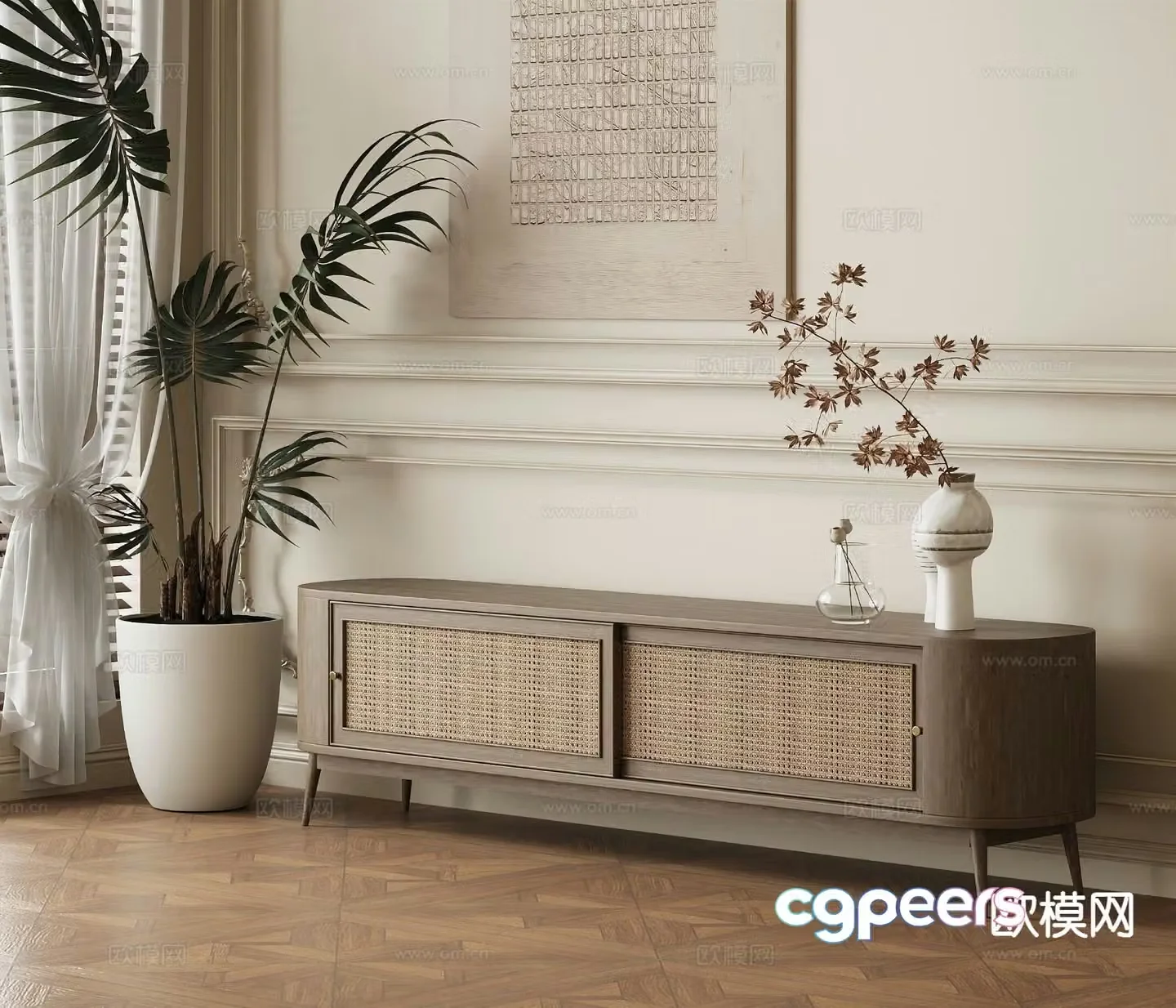 Wabi-sabi TV cabinet 3d model