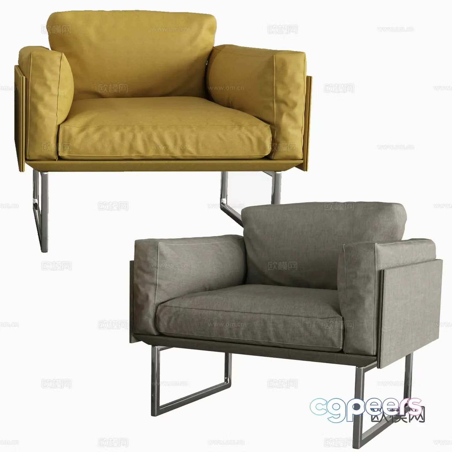 Modern Italian fabric armchair 3d model