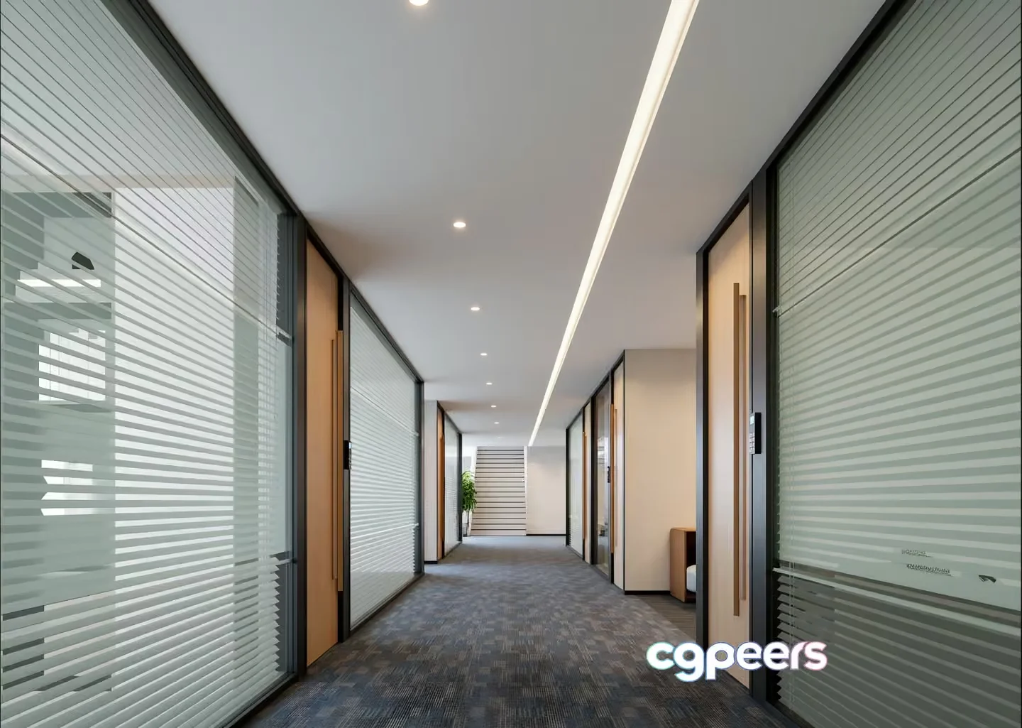 A Long Hallway 3D Model – 7183 – VRAY Render