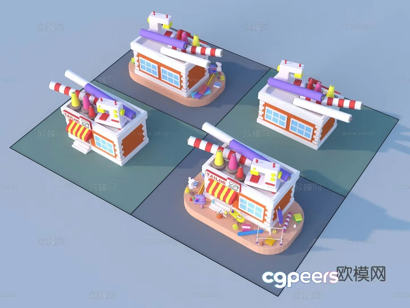 cartoon toy building sketch 3d model