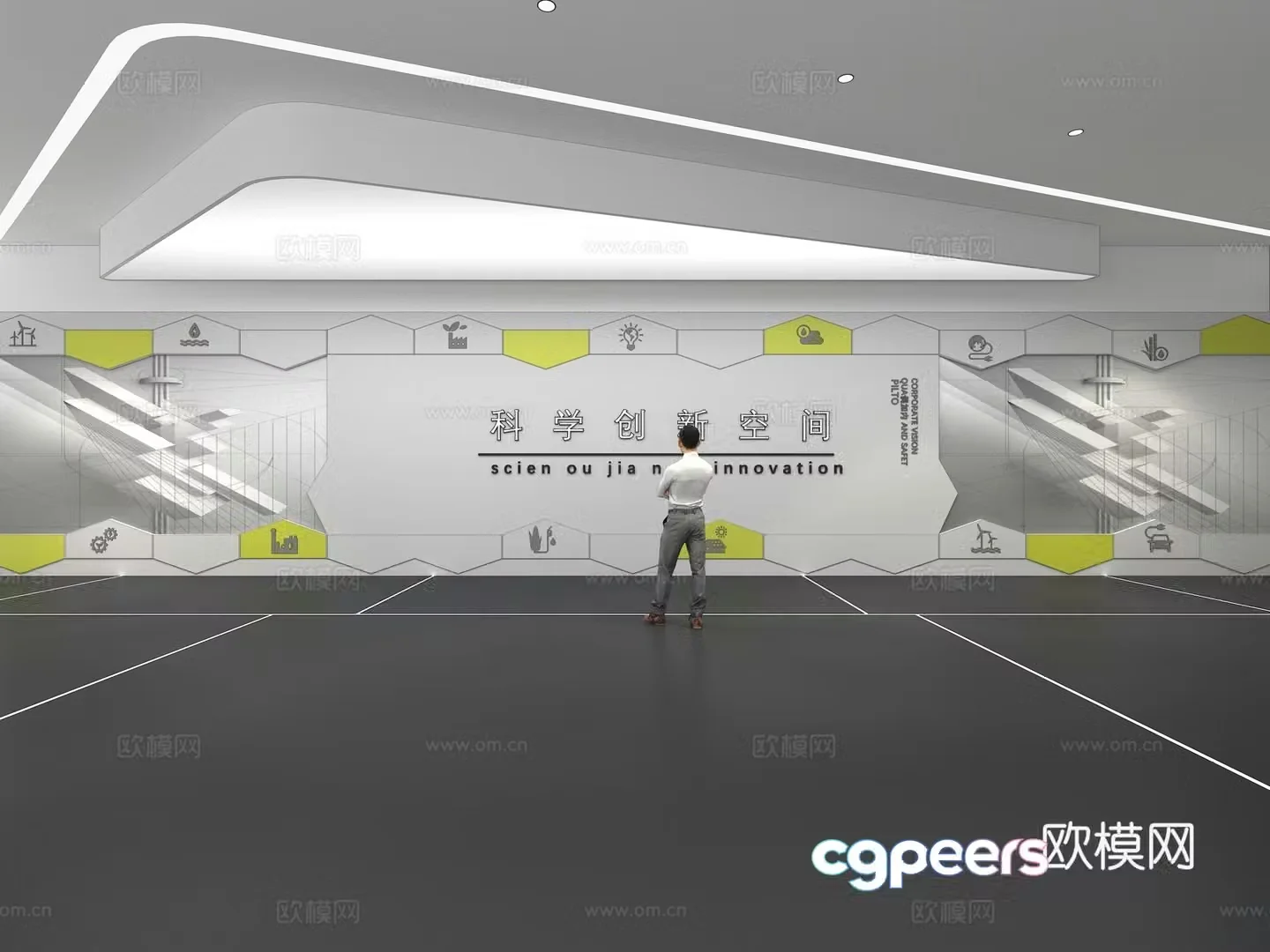 Cultural wall Corporate culture wall Display wall Education Exhibition hall Campus culture Corridor 3D model