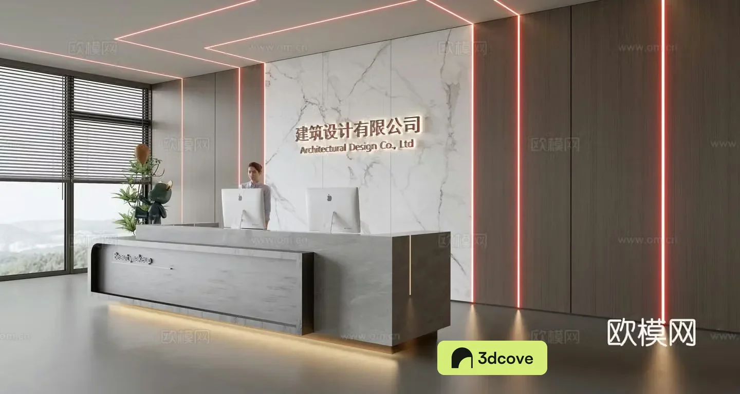 Modern company front desk reception area bar reception desk service desk company front desk background