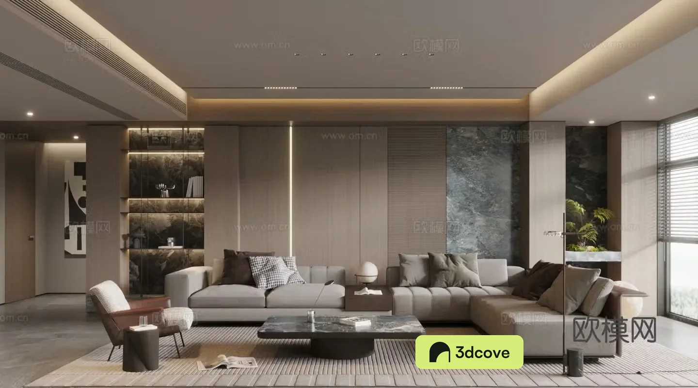 Modern home living room 3d model design