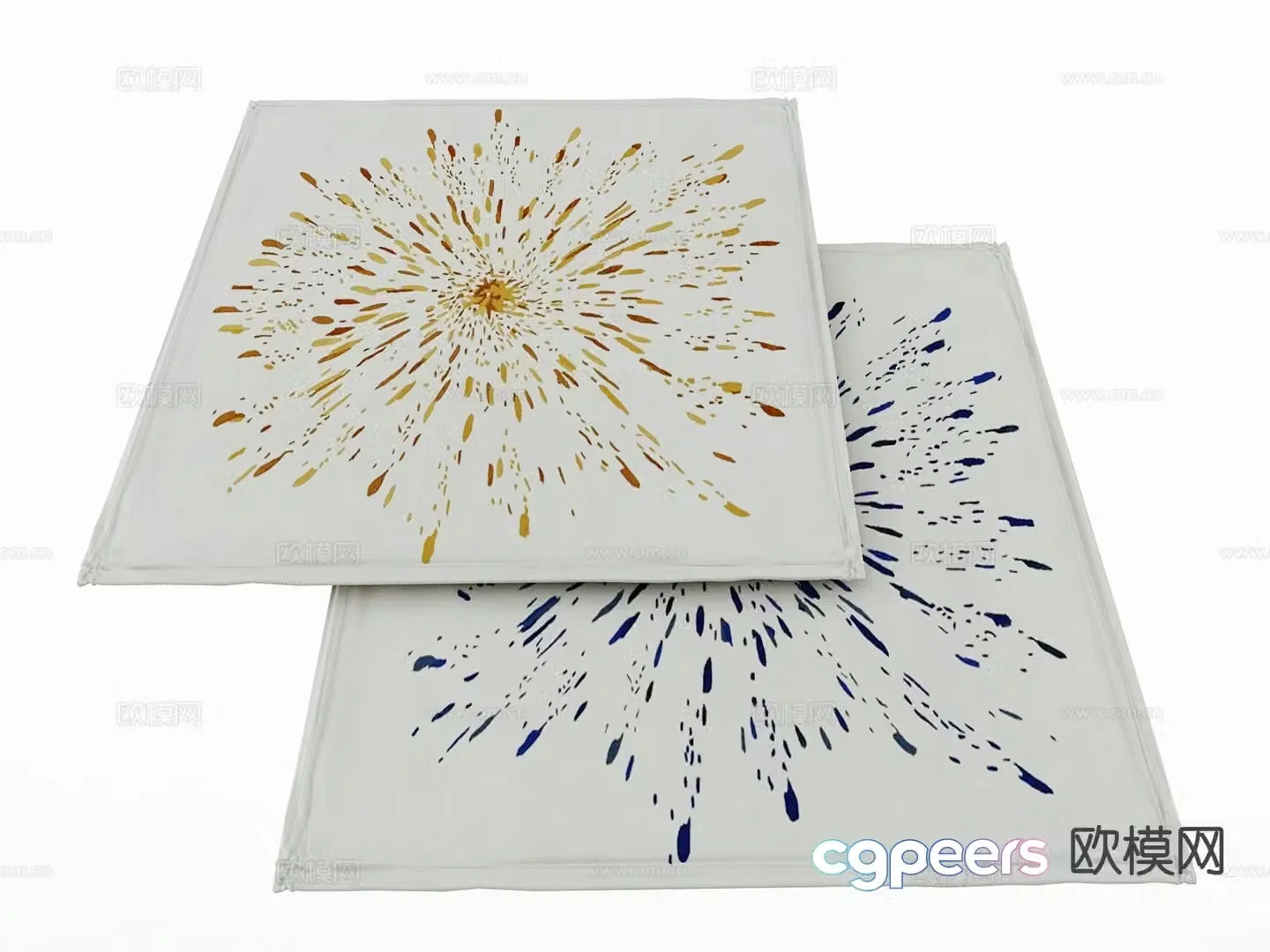 Modern carpet square rug 3d model