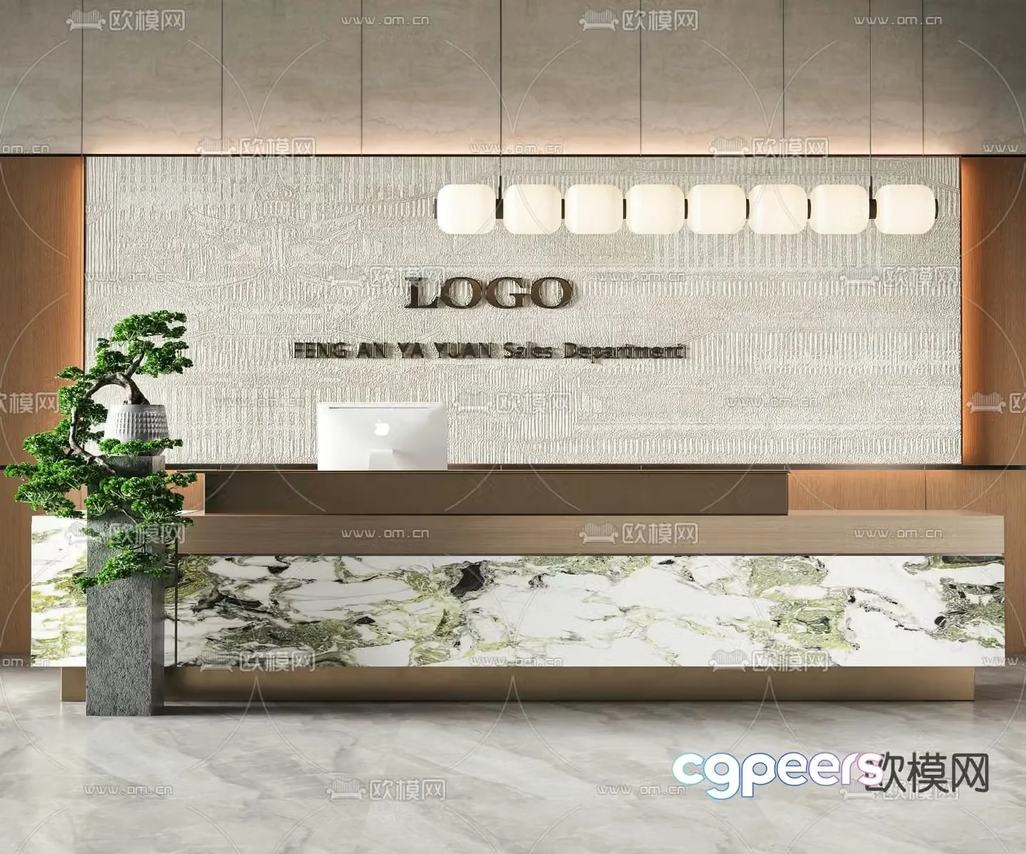 Office reception desk 3d model