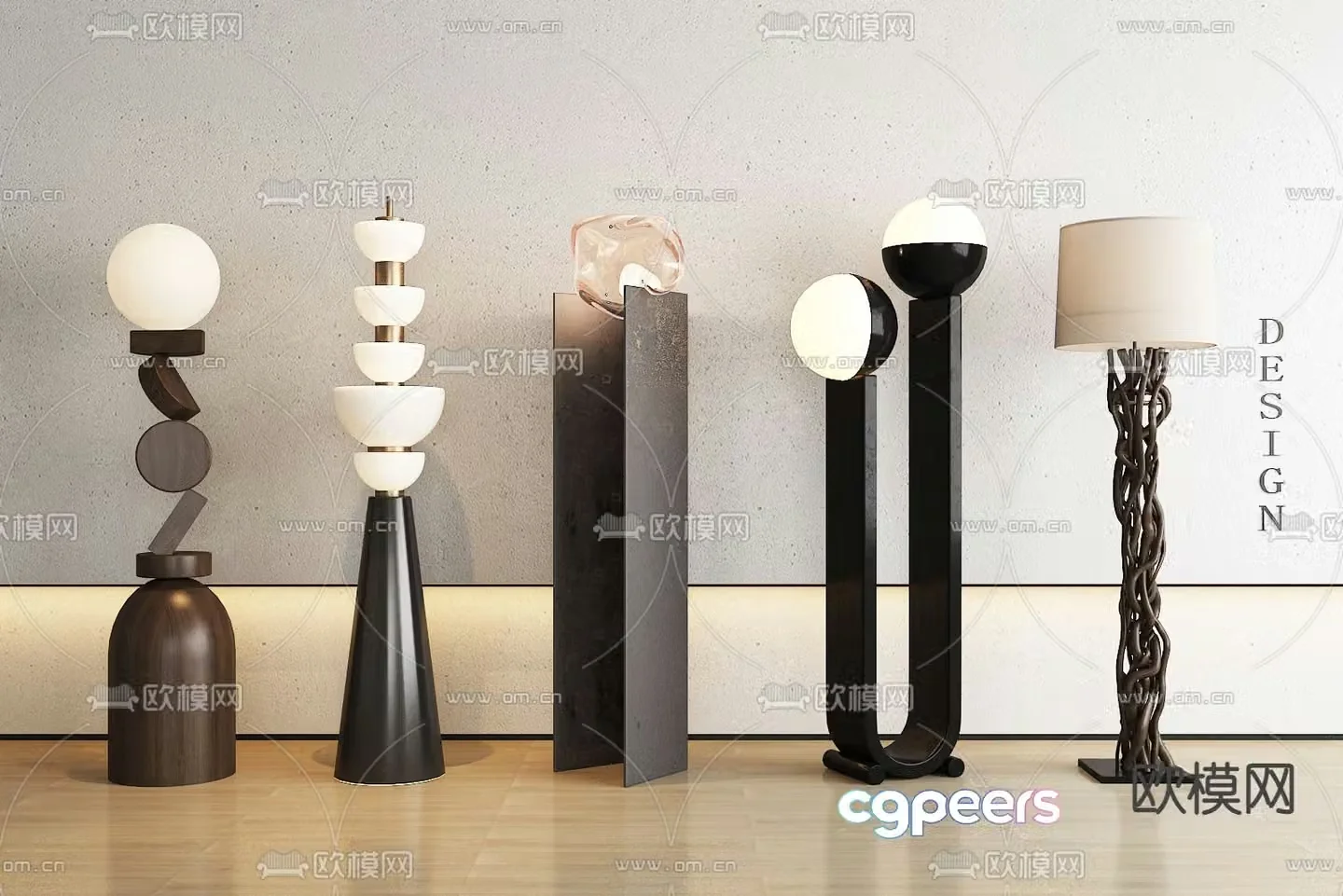 Medieval style floor lamp 3d model