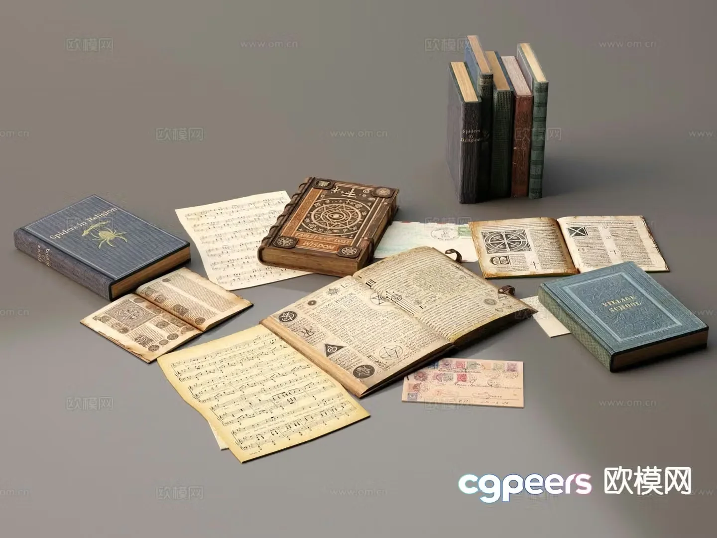 Classical books magic book book 3d model