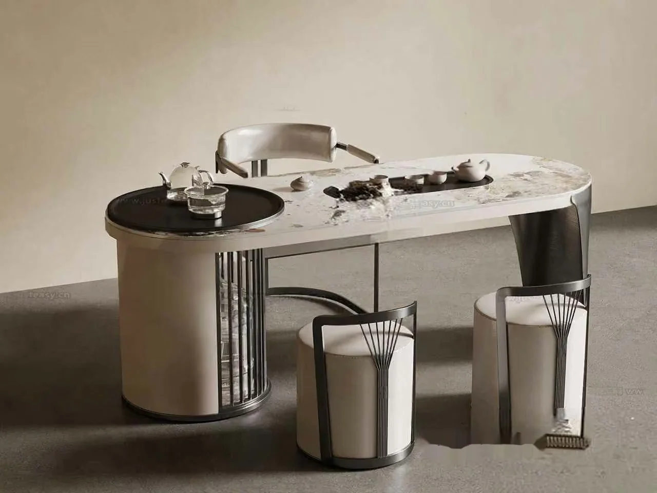 Modern Tea Table Set 3D Model – 12152 – VRAY Render
