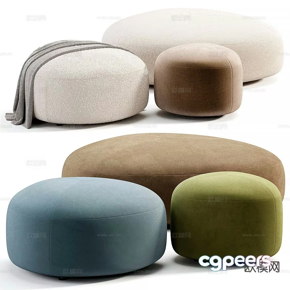 Modern stool sofa stool 3d model