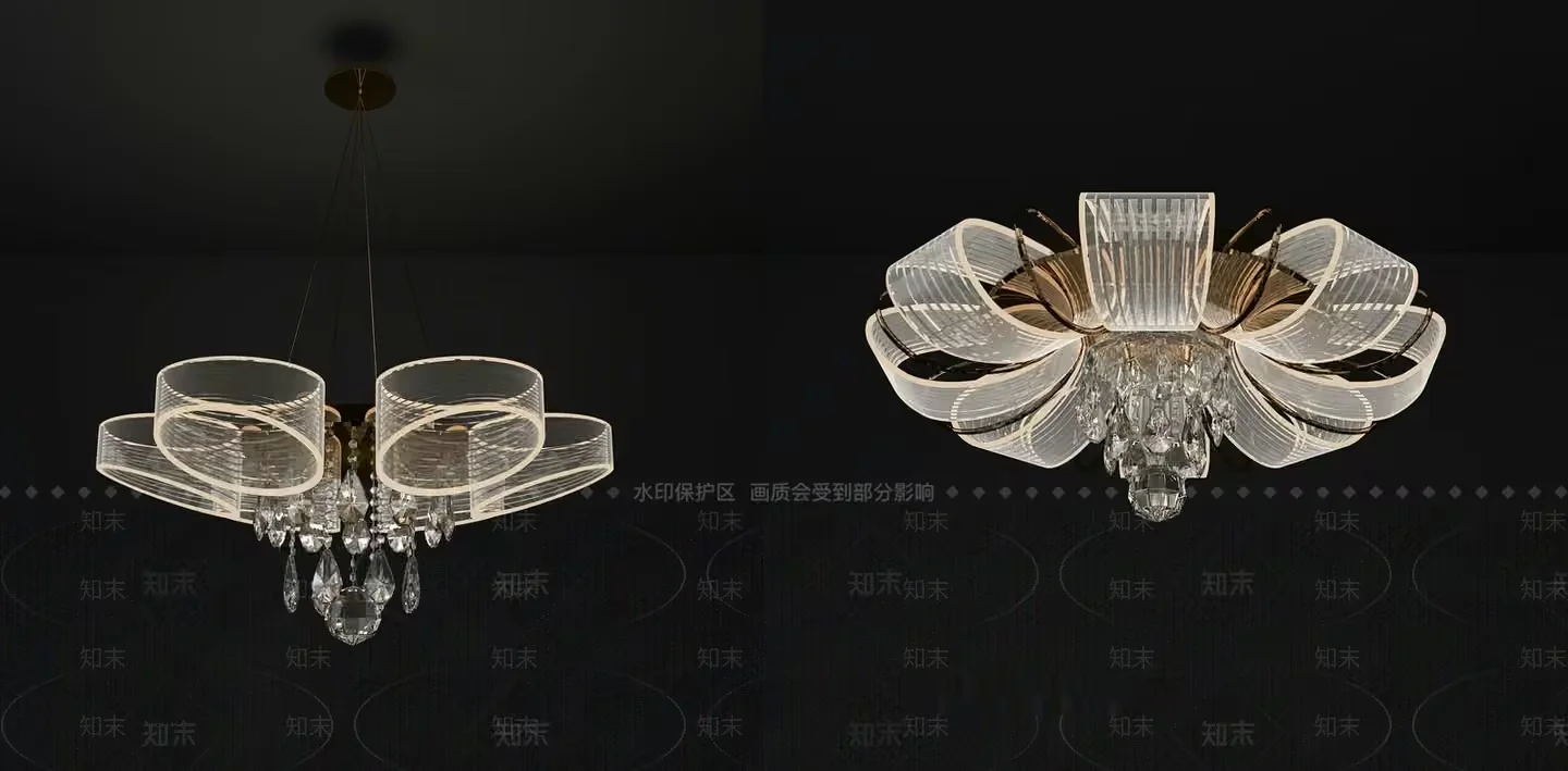 Gold Light Fixture 3D Model – 3170 – VRAY Render