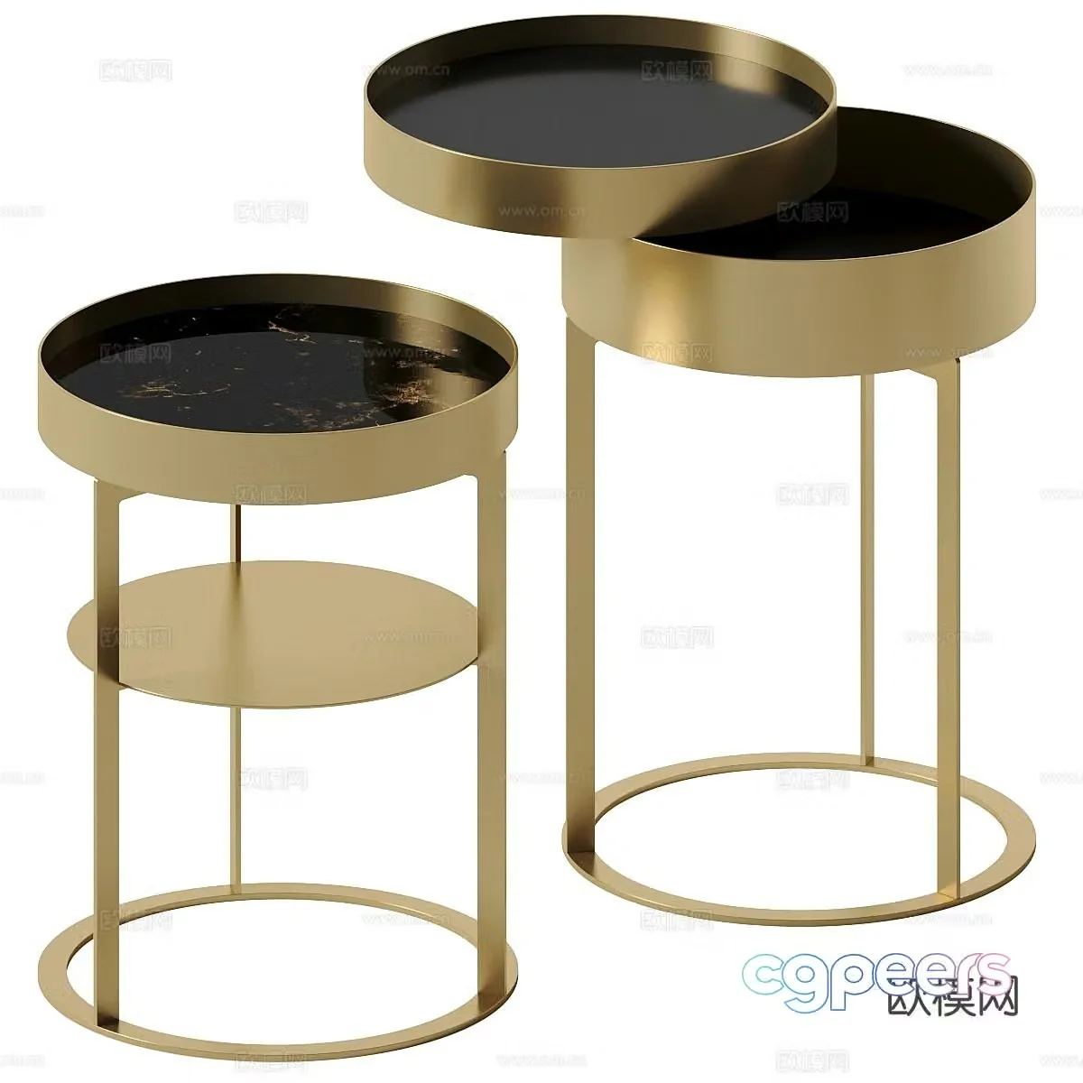 Modern metal side table corner table 3d model