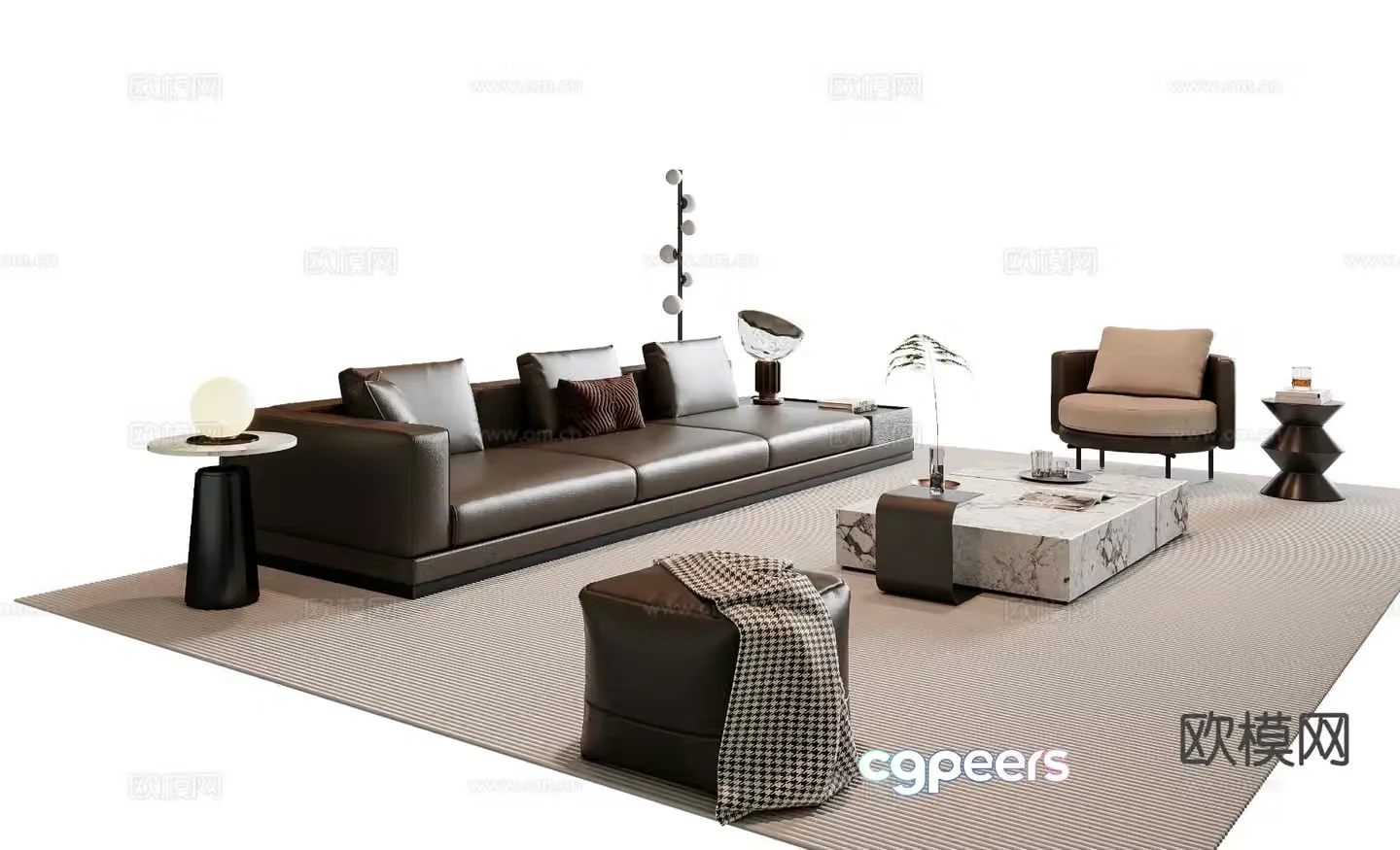 Italian sectional sofa 3d model