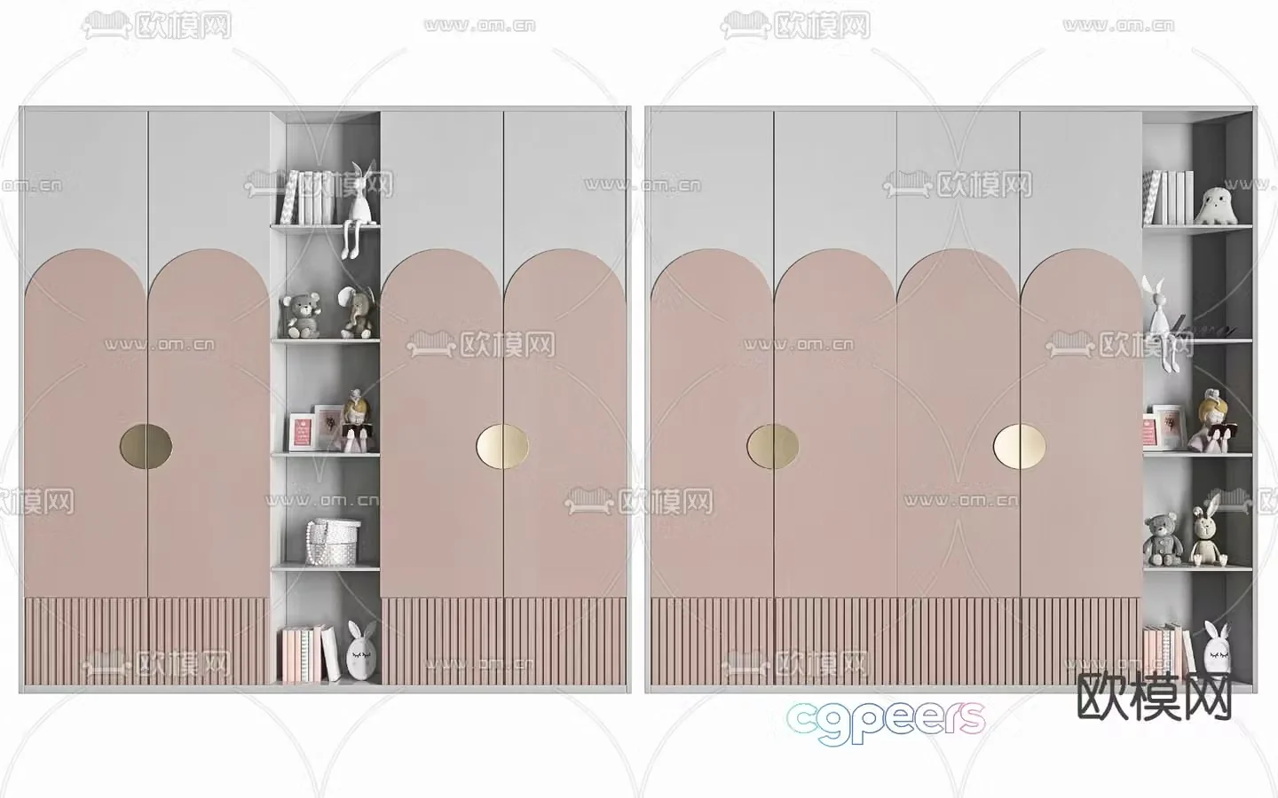 Modern children’s wardrobe decorative cabinet 3d model