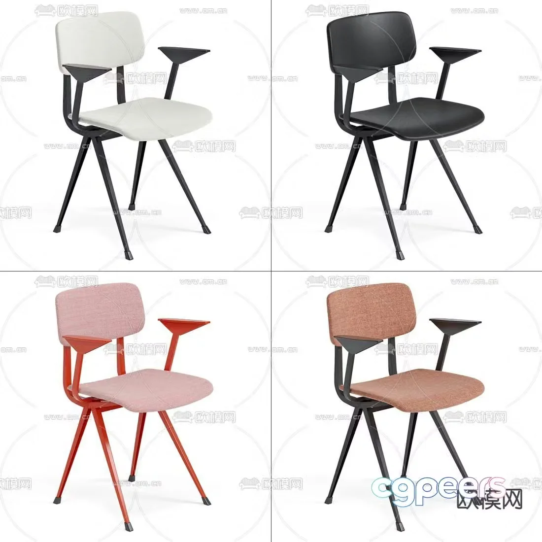 Office chair training chair staff chair 3d model
