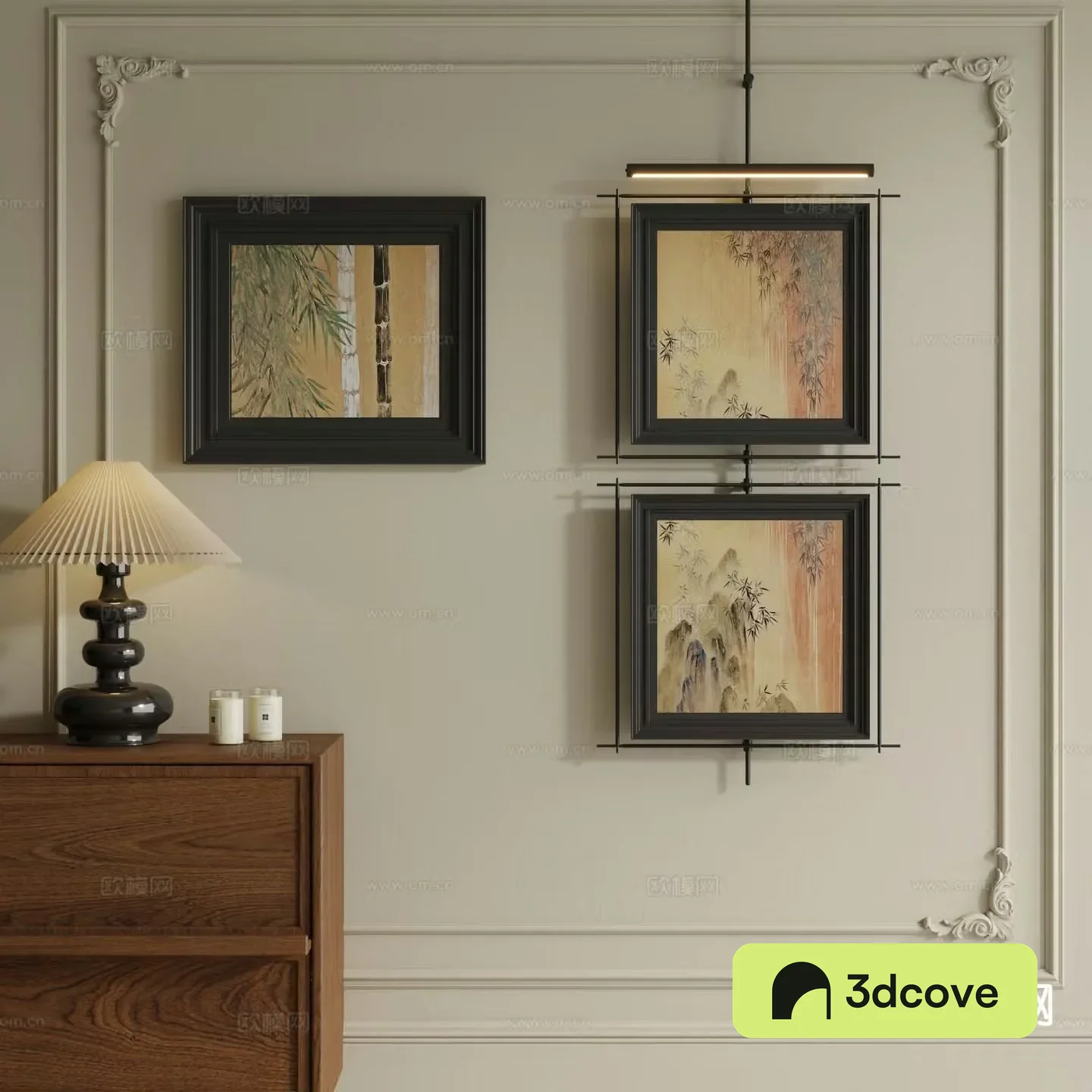 Medieval style hanging painting metal pole hanging painting decorative painting