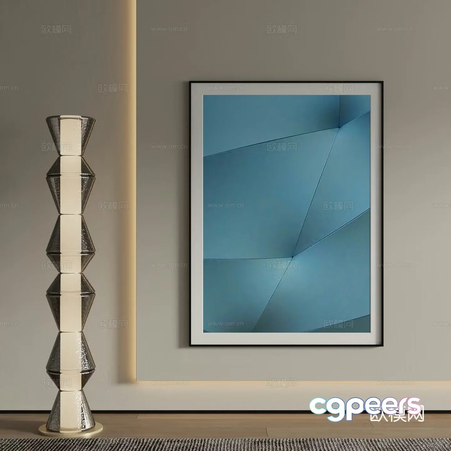 Modern abstract painting Decorative painting 3d model
