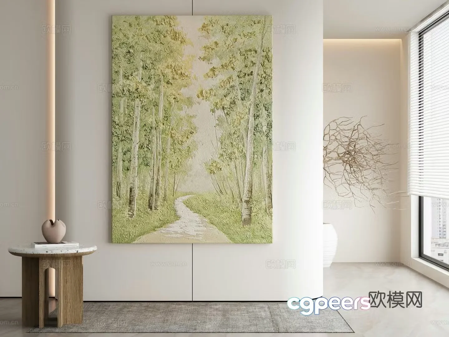 Modern Wasabi Hanging Painting Oil Painting 3D Model