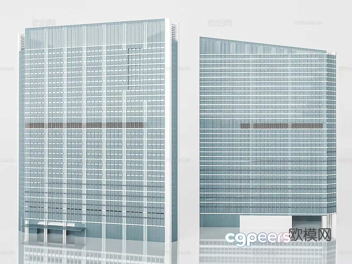 Office building construction 3d model